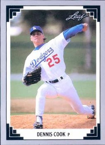 #257 Dennis Cook - Los Angeles Dodgers - 1991 Leaf Baseball