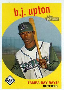 #258 B.J. Upton - Tampa Bay Rays - 2008 Topps Heritage Baseball