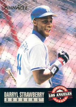#309 Darryl Strawberry - Los Angeles Dodgers - 1993 Pinnacle Baseball