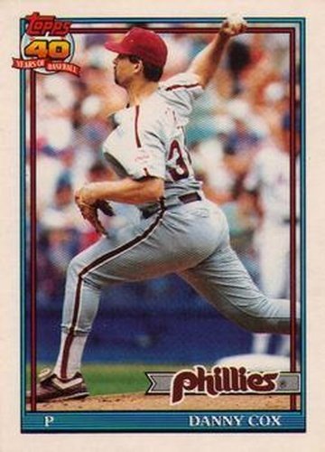 #25T Danny Cox - Philadelphia Phillies - 1991 Topps Traded Baseball
