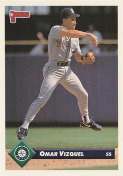 #25 Omar Vizquel - Seattle Mariners - 1993 Donruss Baseball