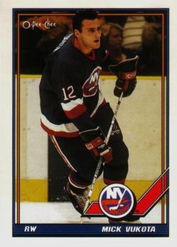 #25 Mick Vukota - New York Islanders - 1991-92 O-Pee-Chee Hockey