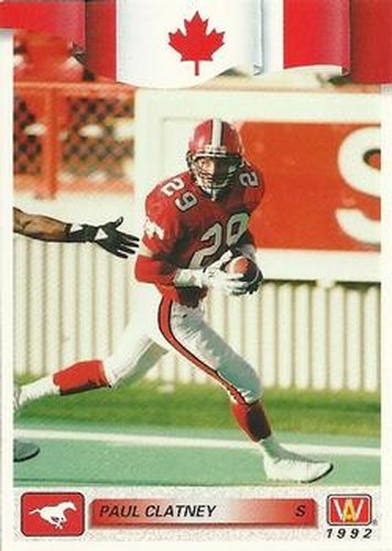 #25 Paul Clatney - Calgary Stampeders - 1992 All World CFL Football