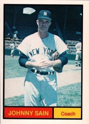#25 Johnny Sain - New York Yankees -1982 Galasso 1961 World Champions New York Yankees Baseball