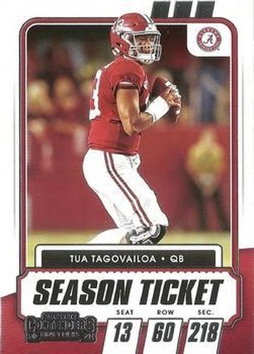 #25 Tua Tagovailoa - Alabama Crimson Tide - 2021 Panini Contenders Draft Picks Football