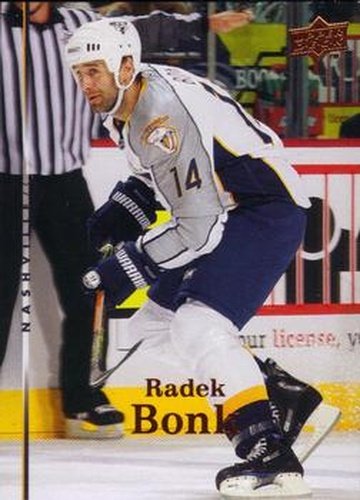 #260 Radek Bonk - Nashville Predators - 2007-08 Upper Deck Hockey