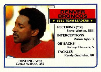 #260 Gerald Willhite - Denver Broncos - 1983 Topps Football