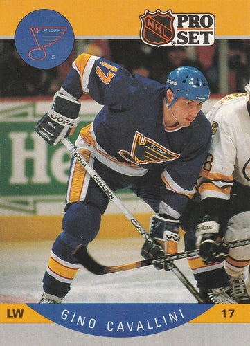 #261 Gino Cavallini - St. Louis Blues - 1990-91 Pro Set Hockey