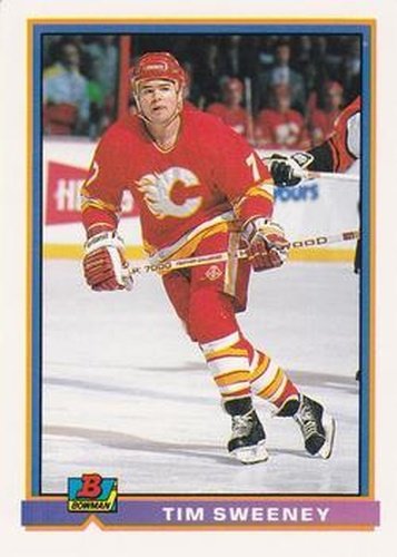 #261 Tim Sweeney - Calgary Flames - 1991-92 Bowman Hockey