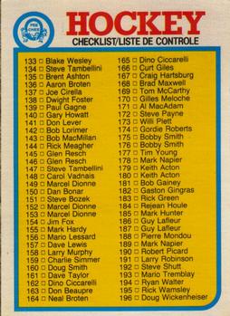 #261 Checklist 133-264 - 1982-83 O-Pee-Chee Hockey