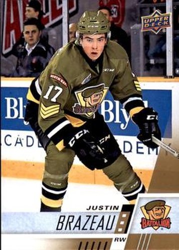 #263 Justin Brazeau - North Bay Battalion - 2017-18 Upper Deck CHL Hockey