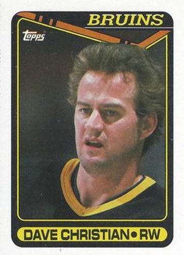 #263 Dave Christian - Boston Bruins - 1990-91 Topps Hockey