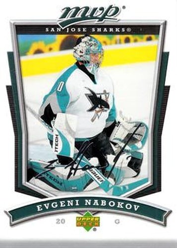 #263 Evgeni Nabokov - San Jose Sharks - 2007-08 Upper Deck MVP Hockey