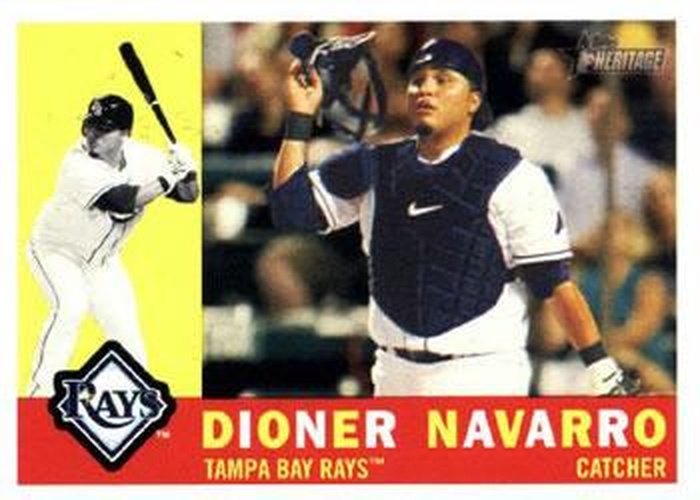#263 Dioner Navarro - Tampa Bay Rays - 2009 Topps Heritage Baseball