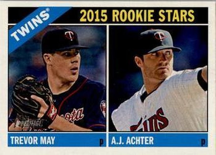#264 Trevor May / A.J. Achter - Minnesota Twins - 2015 Topps Heritage Baseball