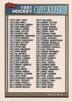 #264 Checklist 2 - 1991-92 Topps Hockey