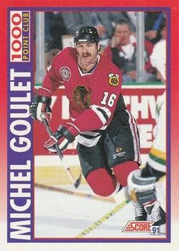 #265 Michel Goulet - Chicago Blackhawks - 1991-92 Score Canadian Bilingual Hockey