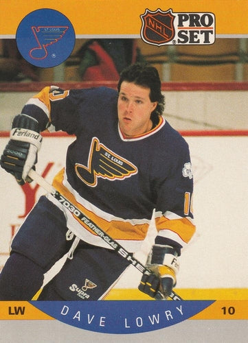 #265 Dave Lowry - St. Louis Blues - 1990-91 Pro Set Hockey