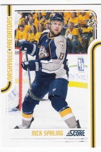 #266 Nick Spaling - Nashville Predators - 2011-12 Score Hockey