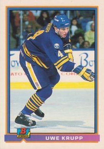 #26 Uwe Krupp - Buffalo Sabres - 1991-92 Bowman Hockey
