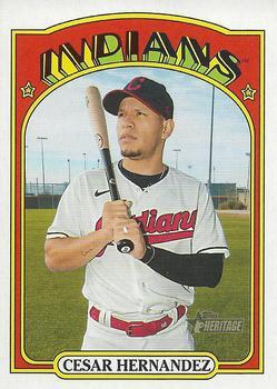 #270 Cesar Hernandez - Cleveland Indians - 2021 Topps Heritage Baseball