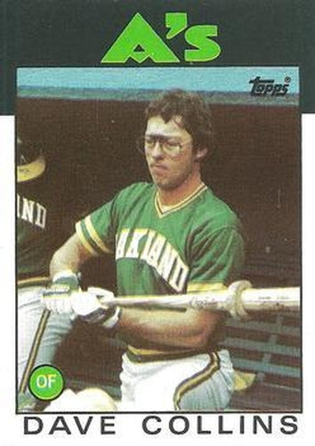 #271 Dave Collins - Oakland Athletics - 1986 Topps Baseball