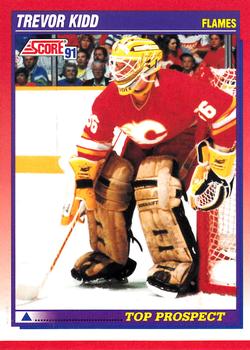 #271 Trevor Kidd - Calgary Flames - 1991-92 Score Canadian Bilingual Hockey