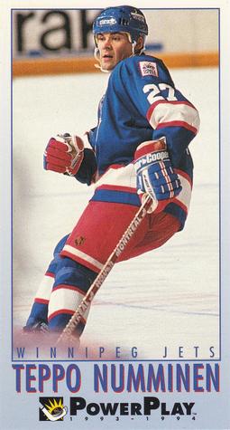 #272 Teppo Numminen - Winnipeg Jets - 1993-94 Fleer PowerPlay Hockey