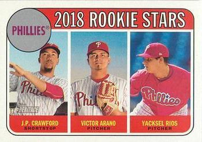 #273 J.P. Crawford / Victor Arano / Yacksel Rios - Philadelphia Phillies - 2018 Topps Heritage Baseball