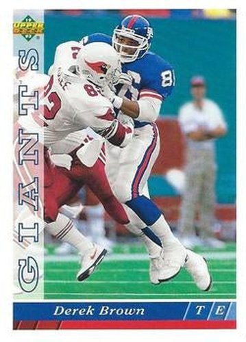 #274 Derek Brown - New York Giants - 1993 Upper Deck Football