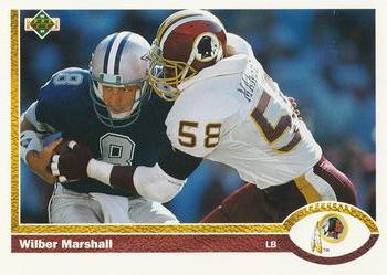 #276 Wilber Marshall - Washington Redskins - 1991 Upper Deck Football