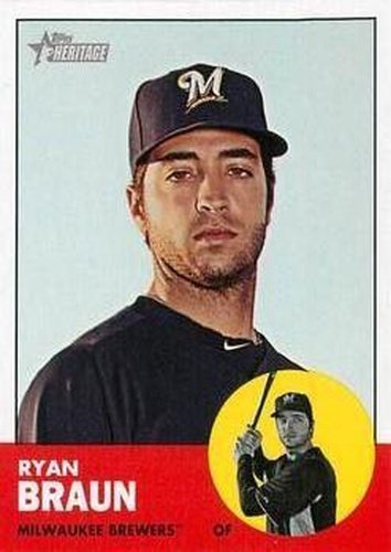 #276a Ryan Braun - Milwaukee Brewers - 2012 Topps Heritage Baseball