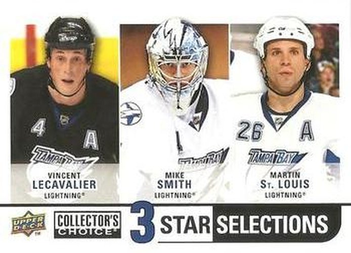 #277 Vincent Lecavalier / Martin St. Louis / Mike Smith - Tampa Bay Lightning - 2008-09 Collector's Choice Hockey