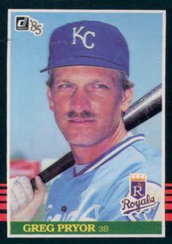 #277 Greg Pryor - Kansas City Royals - 1985 Donruss Baseball