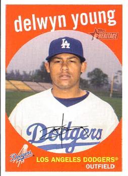 #278 Delwyn Young - Los Angeles Dodgers - 2008 Topps Heritage Baseball