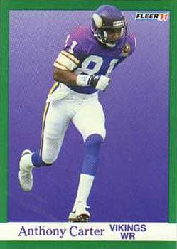 #279 Anthony Carter - Minnesota Vikings - 1991 Fleer Football