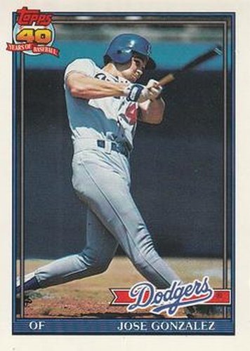 #279 Jose Gonzalez - Los Angeles Dodgers - 1991 O-Pee-Chee Baseball