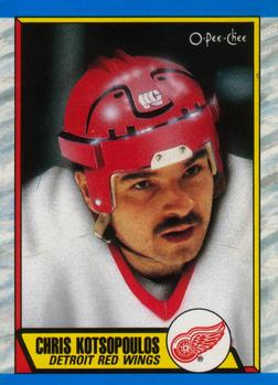#279 Chris Kotsopoulos - Detroit Red Wings - 1989-90 O-Pee-Chee Hockey