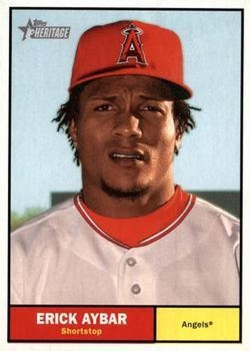 #279 Erick Aybar - Los Angeles Angels - 2010 Topps Heritage Baseball