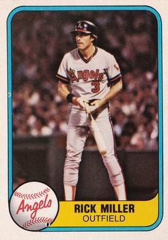 #279 Rick Miller - California Angels - 1981 Fleer Baseball