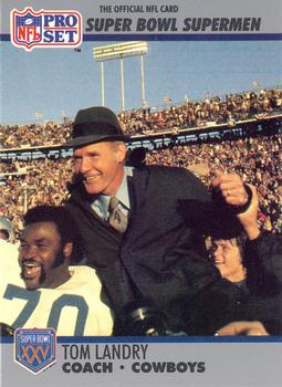 #27 Tom Landry - Dallas Cowboys - 1990-91 Pro Set Super Bowl XXV Silver Anniversary Football