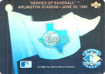 #NNO Texas Rangers - Texas Rangers - 1992 Upper Deck Baseball - Heroes of Baseball Pennant Holograms