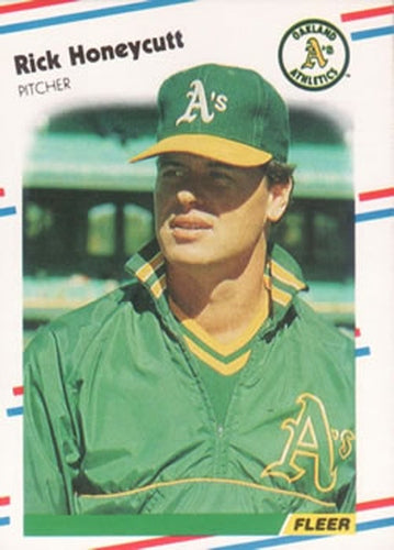 #281 Rick Honeycutt - Oakland Athletics - 1988 Fleer Baseball