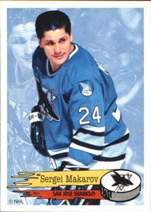 #282 Sergei Makarov - San Jose Sharks - 1995-96 Panini Hockey Stickers