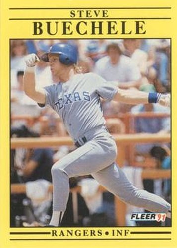 #283 Steve Buechele - Texas Rangers - 1991 Fleer Baseball