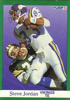 #284 Steve Jordan - Minnesota Vikings - 1991 Fleer Football