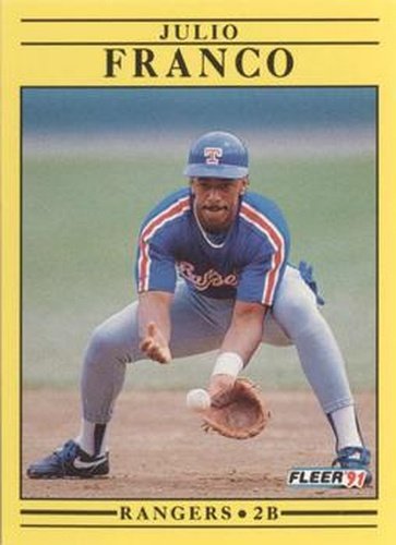 #285 Julio Franco - Texas Rangers - 1991 Fleer Baseball