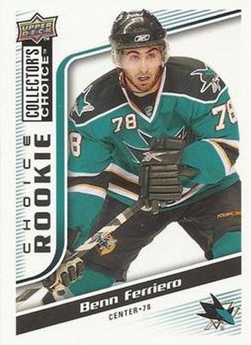 #285 Benn Ferriero - San Jose Sharks - 2009-10 Collector's Choice Hockey