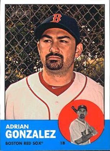 #285a Adrian Gonzalez - Boston Red Sox - 2012 Topps Heritage Baseball
