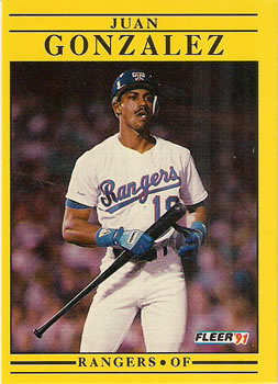 #286 Juan Gonzalez - Texas Rangers - 1991 Fleer Baseball